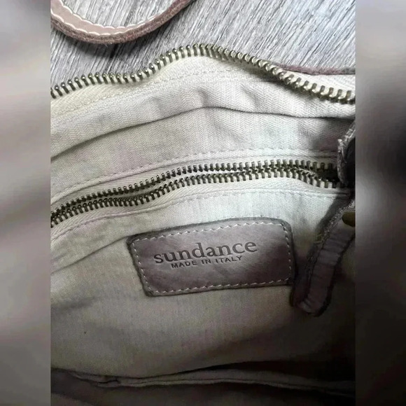 Sundance Perforated Leather Cross Over Zippered Leather Purse Italy $198 - Picture 3 of 6